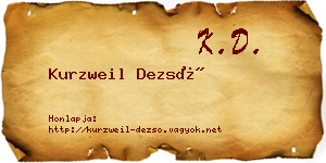 Kurzweil Dezső névjegykártya